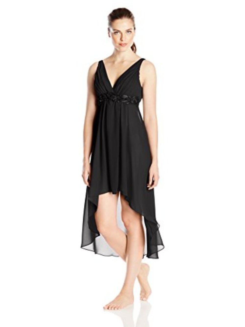 Flora Nikrooz Womens Elizabeth Chiffon Floral High Low Gown